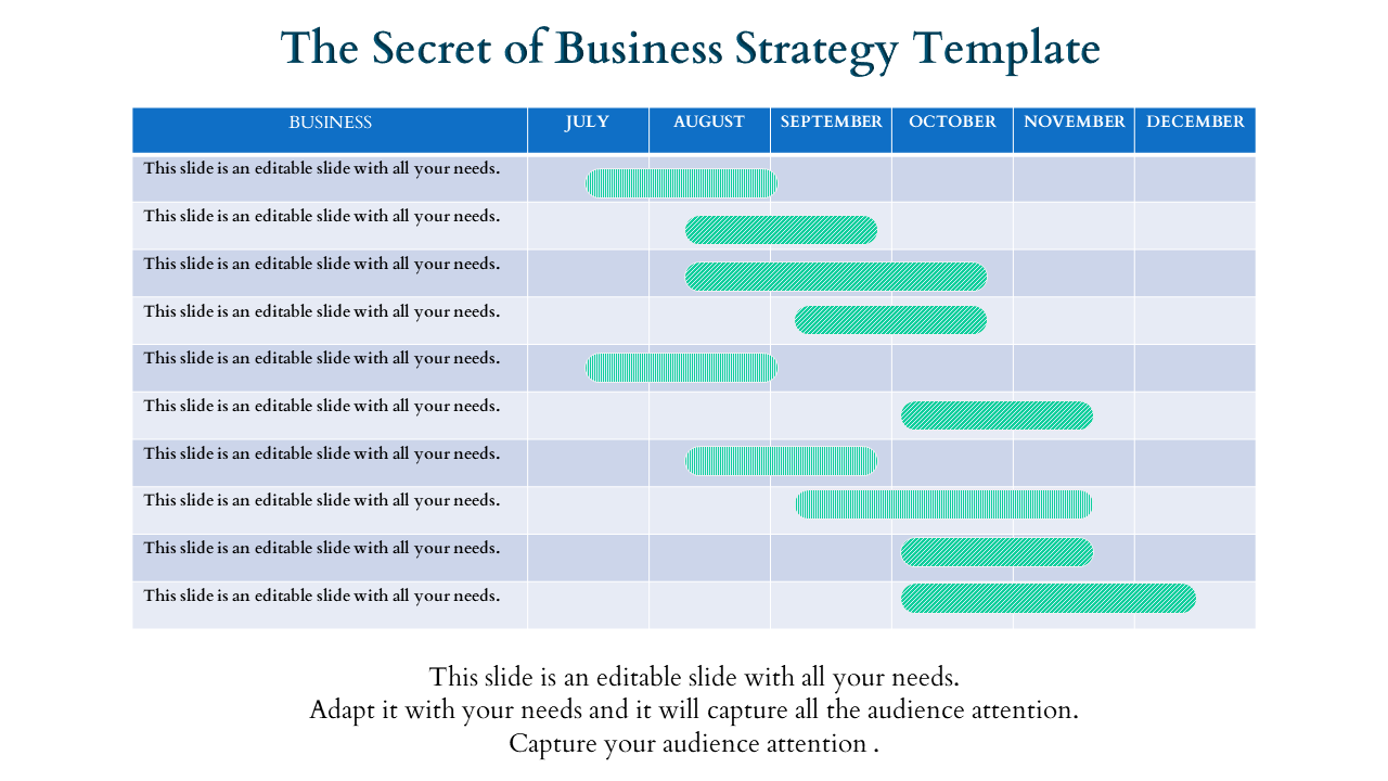Free - Business Strategy Template With Chart Design
